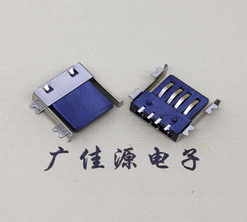 薄膠芯母座 USB2.0卧式貼闆A母10.0短體尺寸
